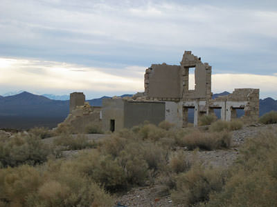 desert view from Rhyolite