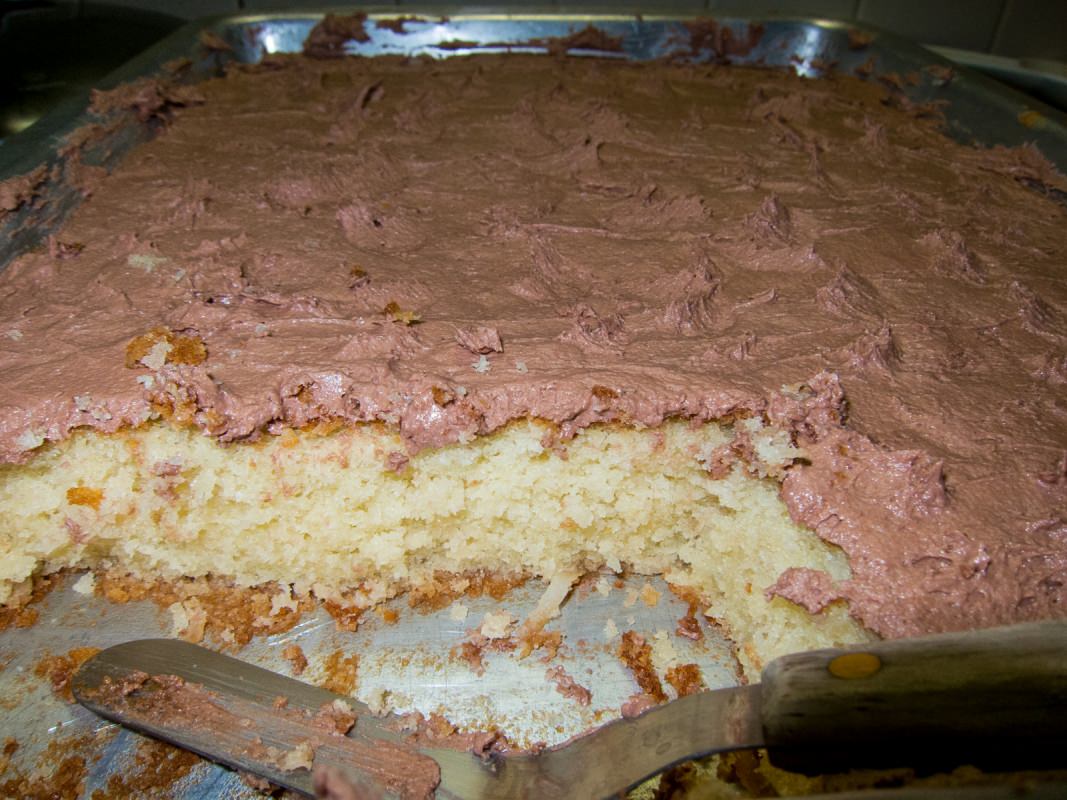 Coconut Cake with Chocolate Frosting