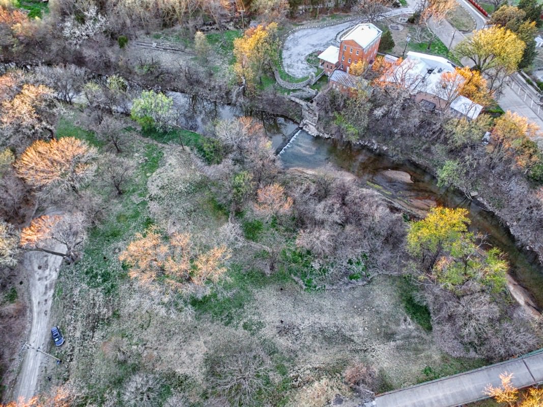 Drone's eye view of the Old Mill