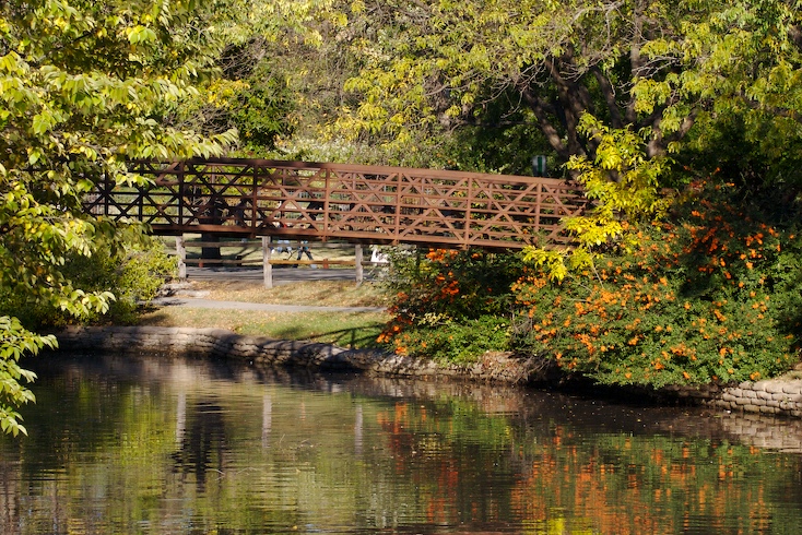 Fall Footbridge || Canon350d/EF70-200/F4L@78 | 1/1000s | f7.1 | ISO400 | handheld