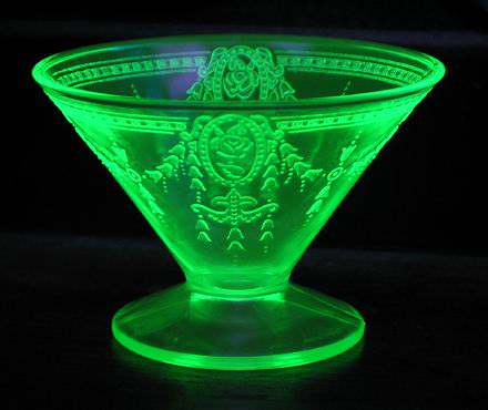 uranium glass dessert dish