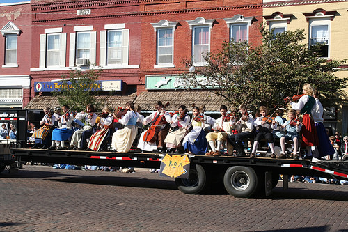 string orchestra in Swedish costume