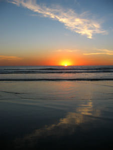 sunset at silverstrand beach