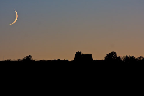 Coronado Heights sunset with moon and Venus