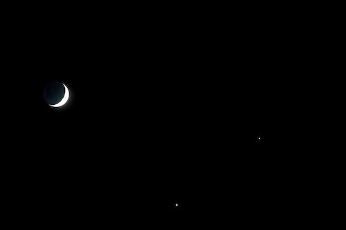 moon, venus, jupiter