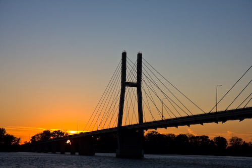 sunset over the Mississippi