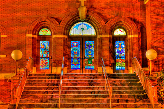 Messiah Lutheran Church at night (HDR)