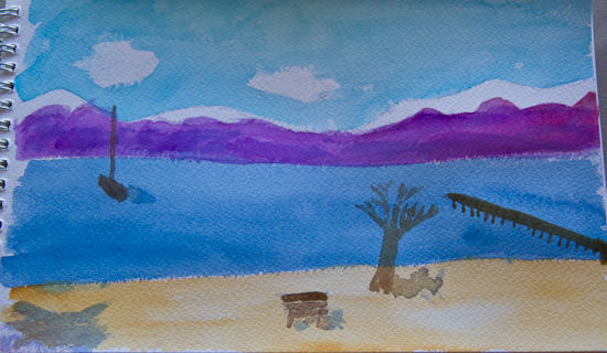 Lake Tahoe Watercolor