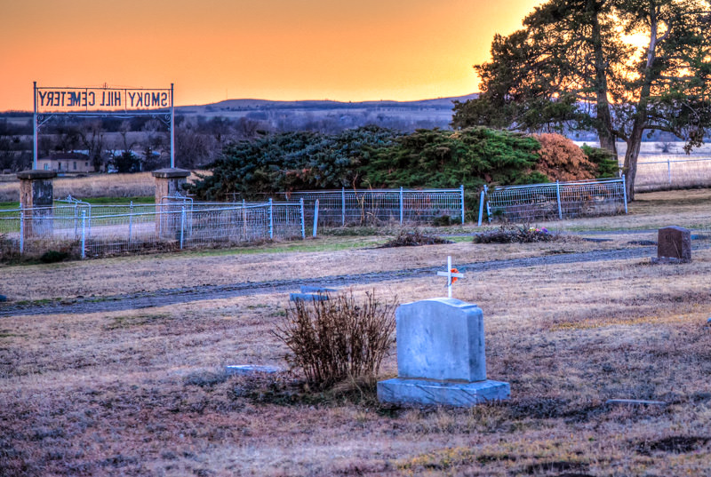 Smoky Hill Cemetery sunset