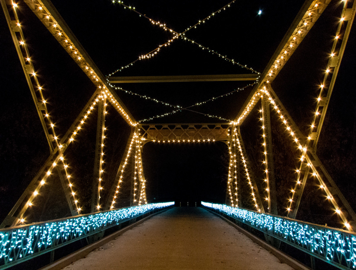 Holiday Lights on the Smoky Hill River Bridge
