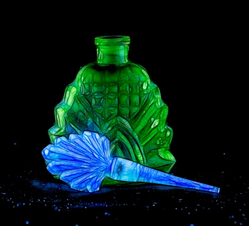 Japanese fluorescent perfume bottle.