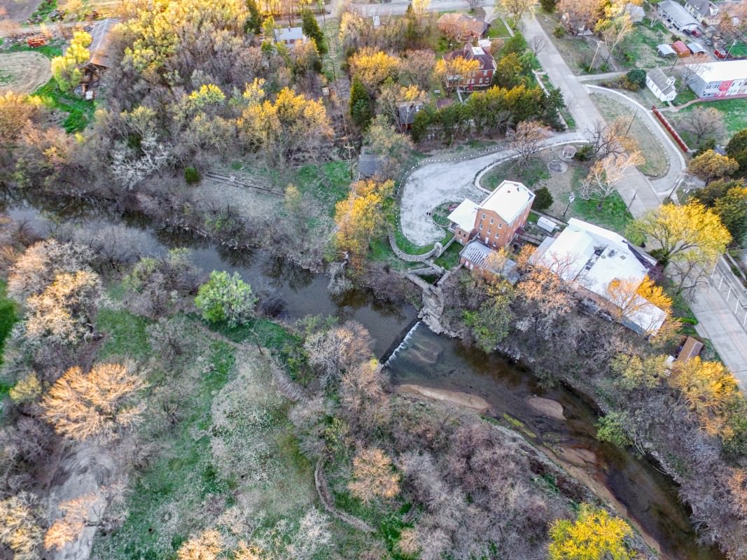 Drone's eye view of the Old Mill