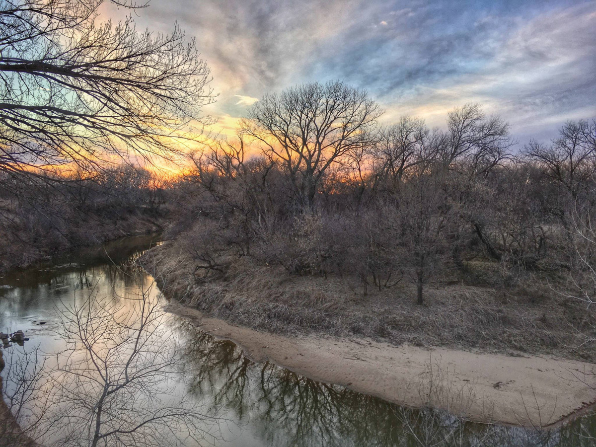 Smoky Hill River at sunset