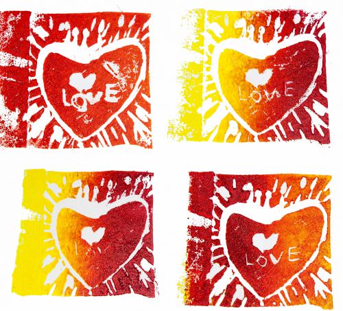 My First Linocuts - Yellow & Red!