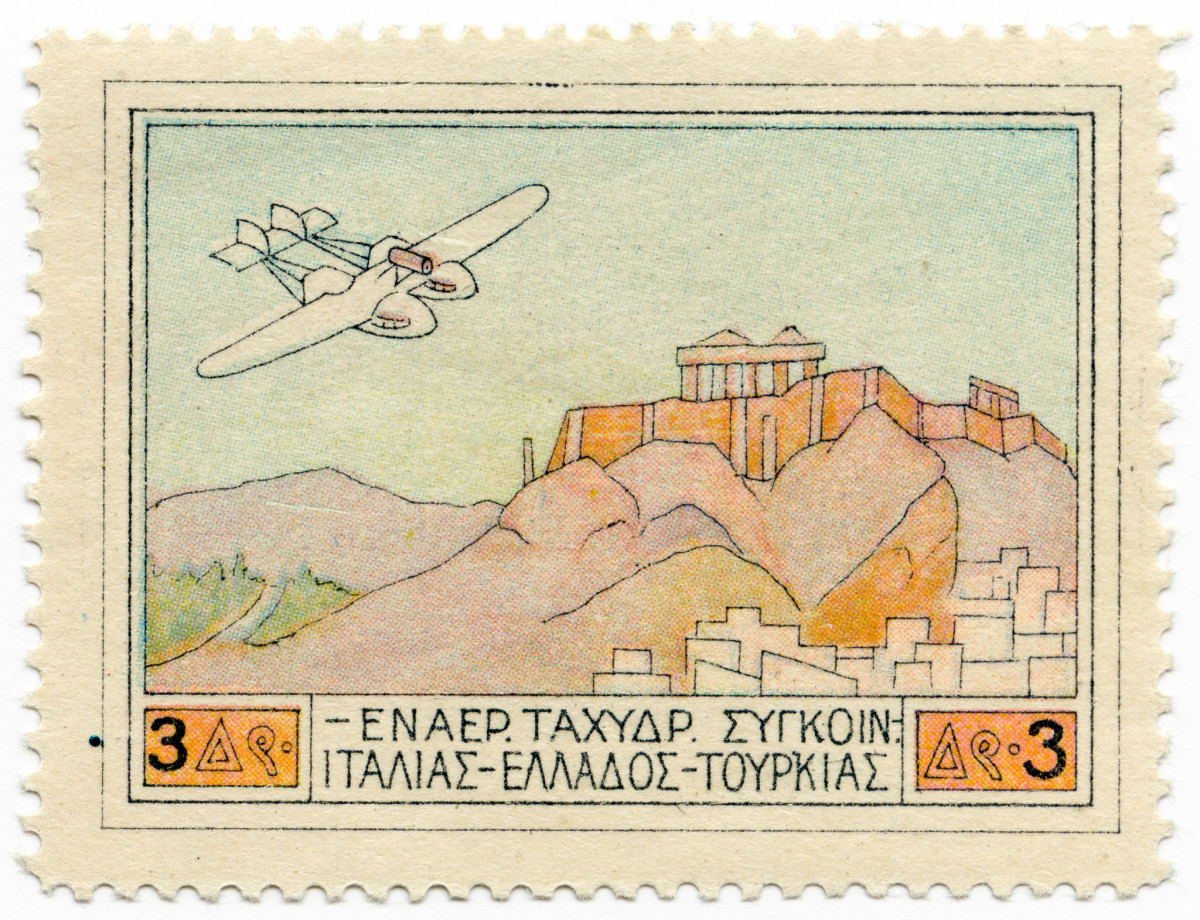 3 Drachma 1926 Greek Airmail Stamp