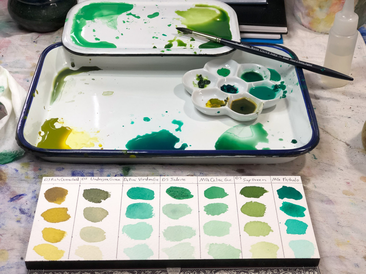 Green watercolor swatch