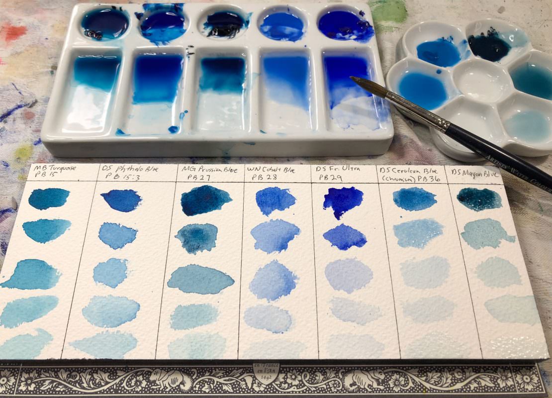 Blue watercolor swatch