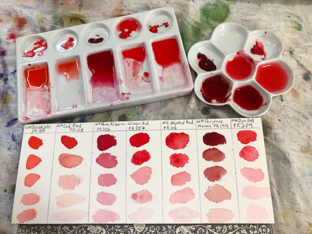 Red watercolor swatch
