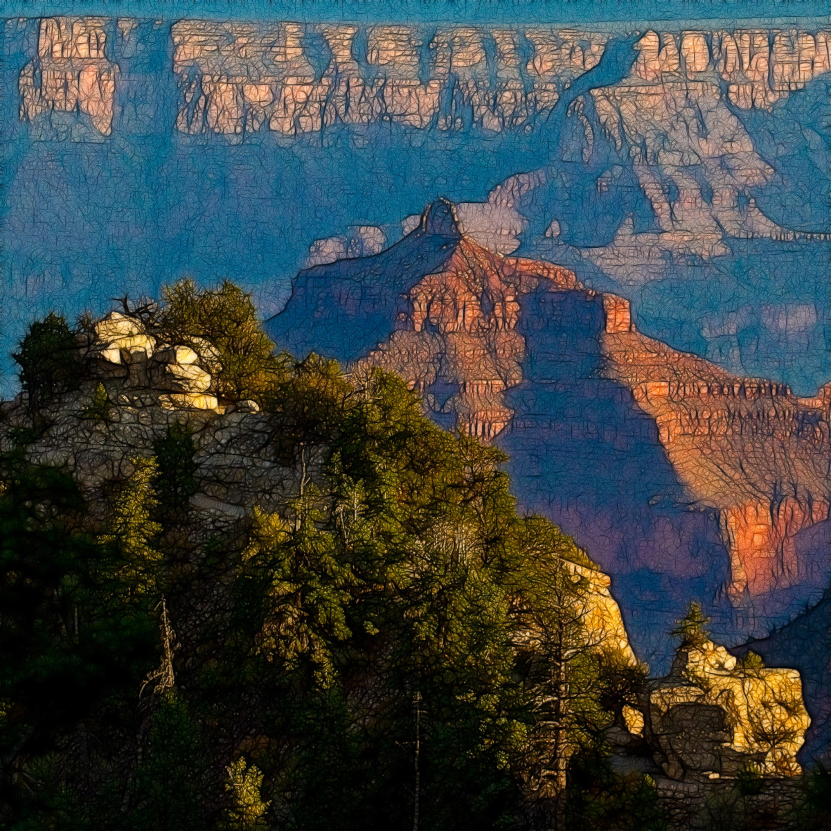 Fractalized North Rim, Grand Canyon -- 2010