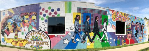 the Beatles Mural, Newton KS