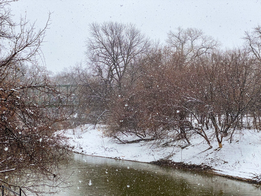 Snowy Day at the Old Mill in Lindsborg