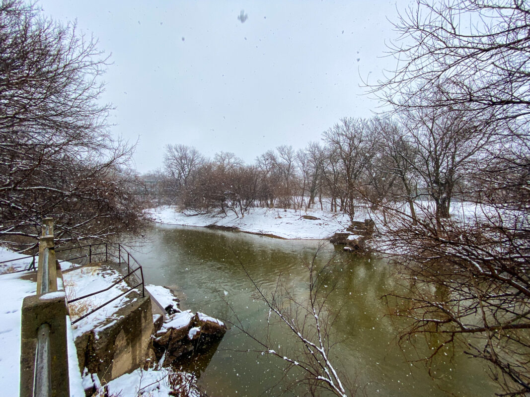 Snowy Day at the Old Mill in Lindsborg