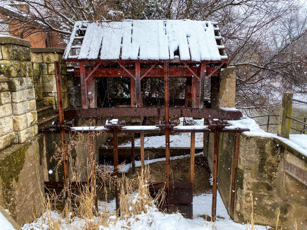 Snowy Day at the Old Mill in Lindsborg