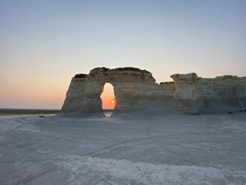 Monument Rocks at sunset