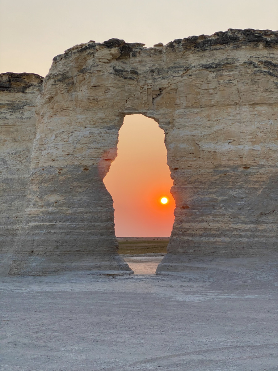 Monument Rocks at sunset