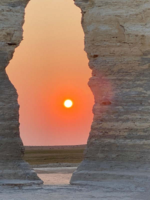 Monument Rocks at sunset