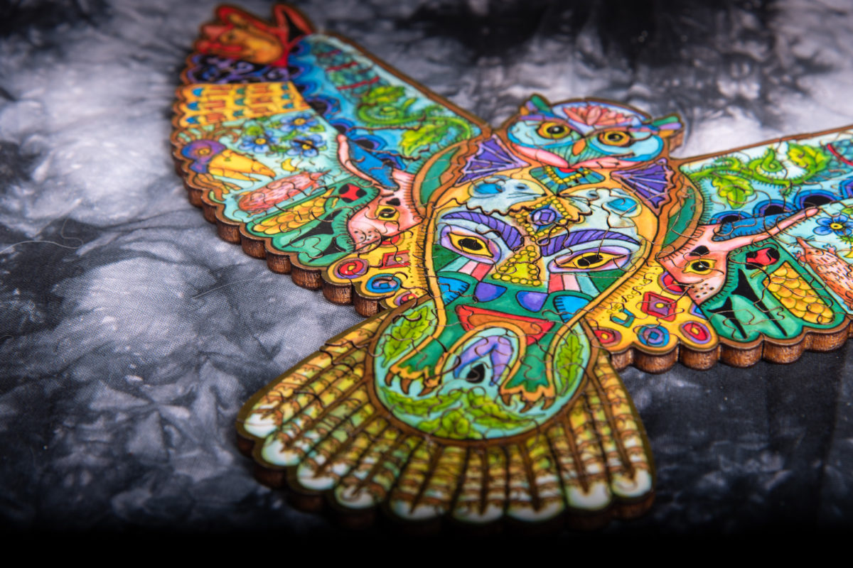 Liberty Puzzle - Horned Owl - Closeup