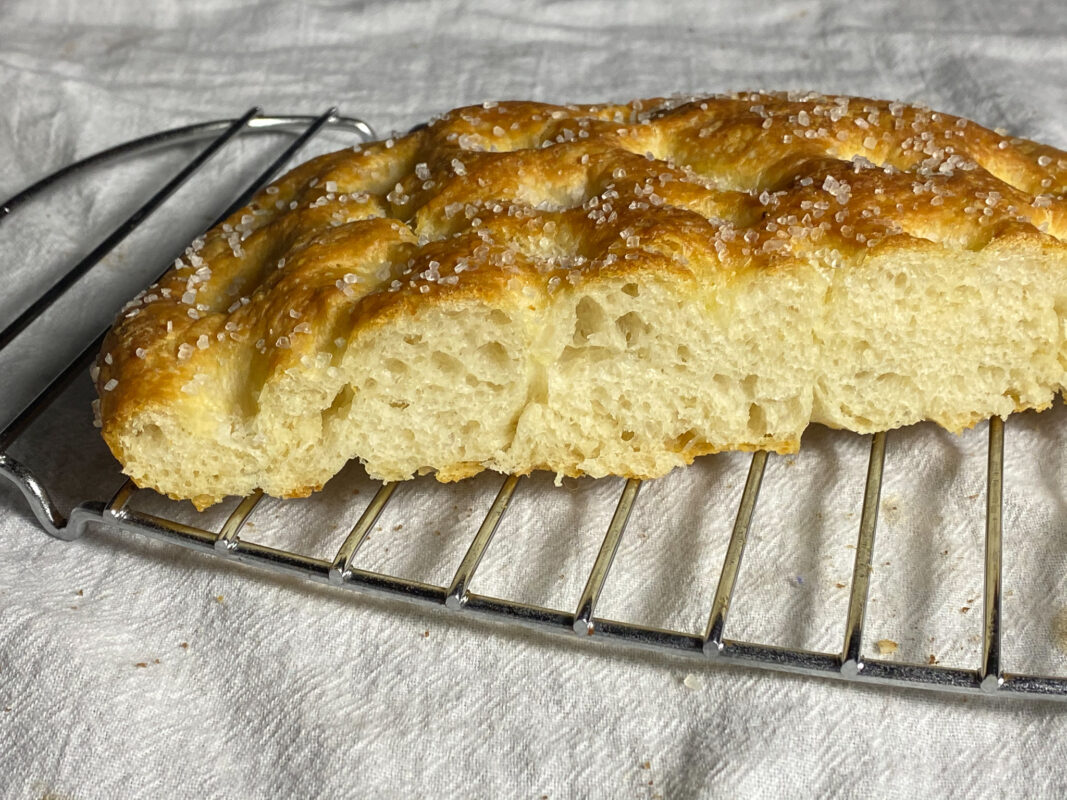 Focaccia bread - good crumb!