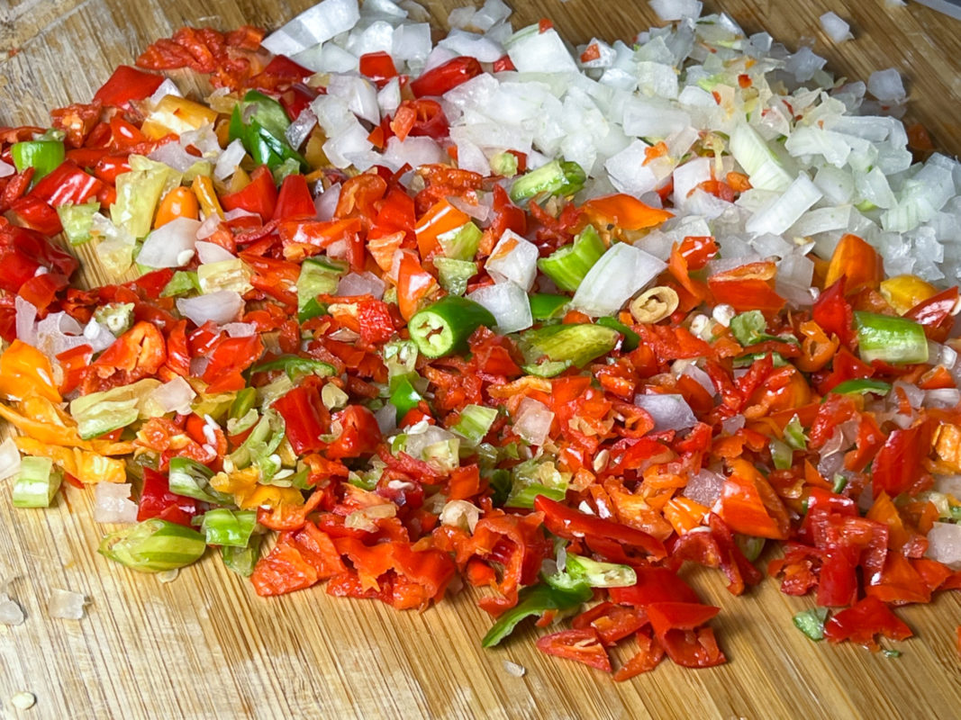 Chopped Peppers for Relish