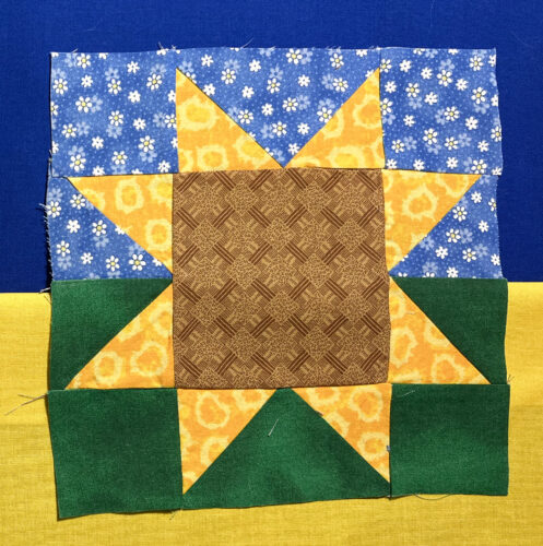 Sunflower for Ukraine quilt block