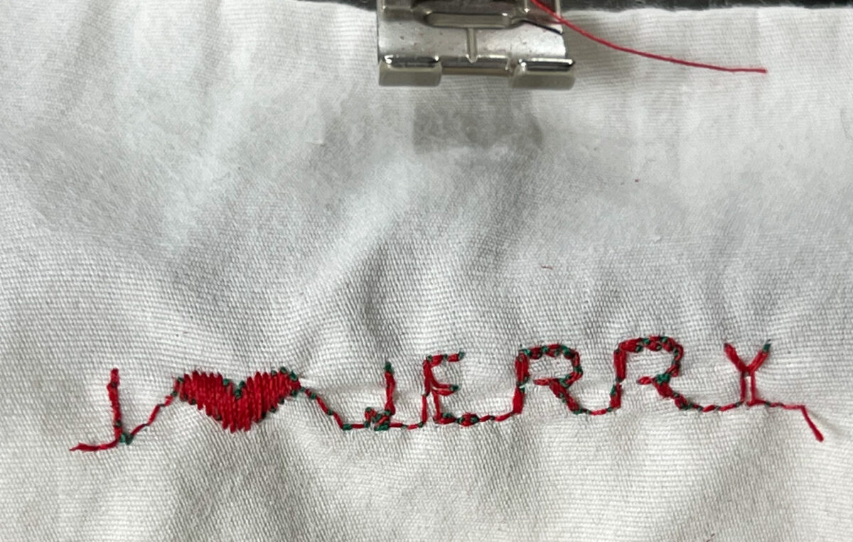 Look! I can sew text!