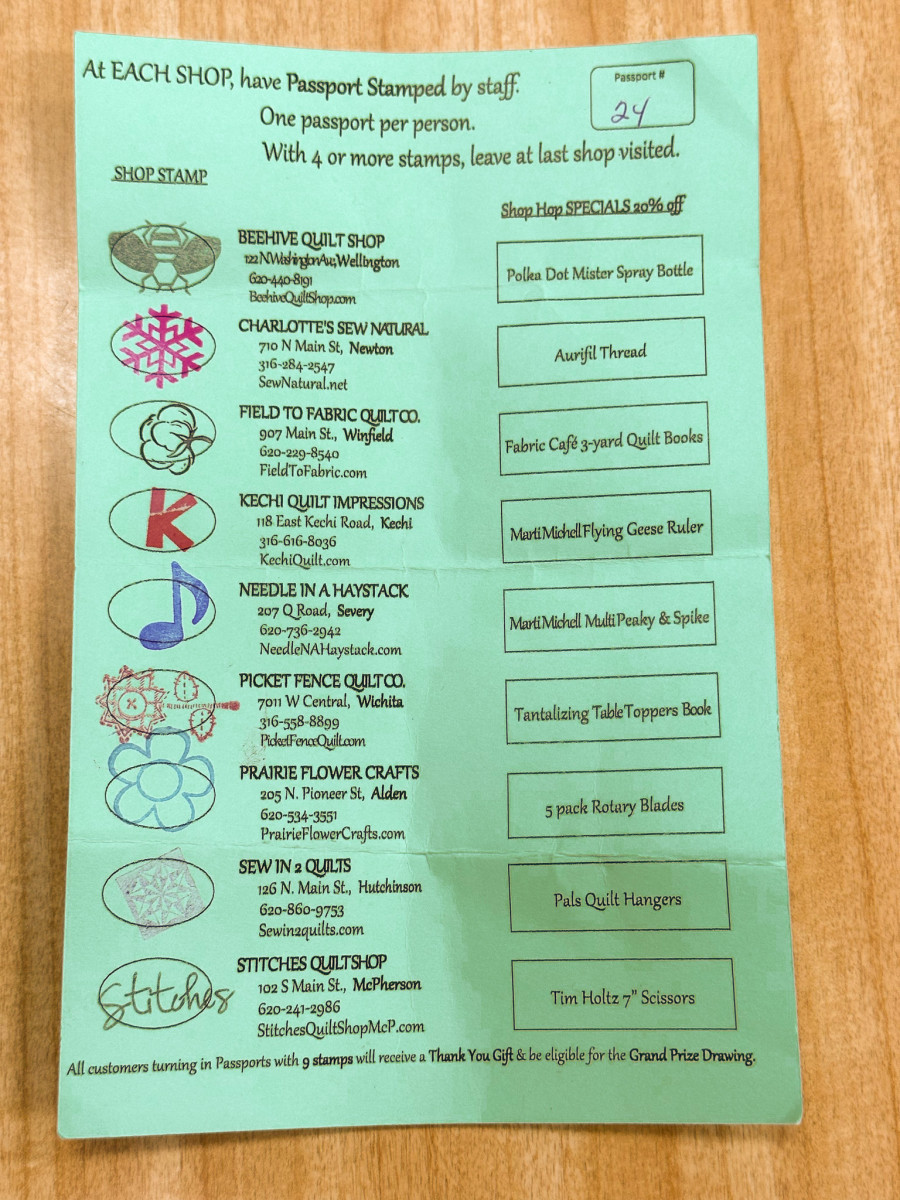 Shop Hop Entry Form