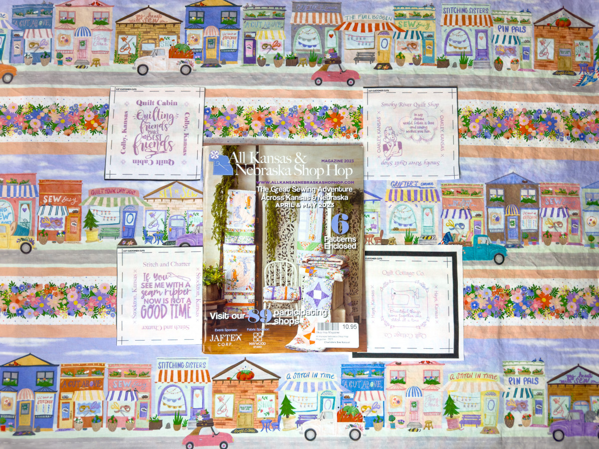 Shop Hop theme fabric and blocks