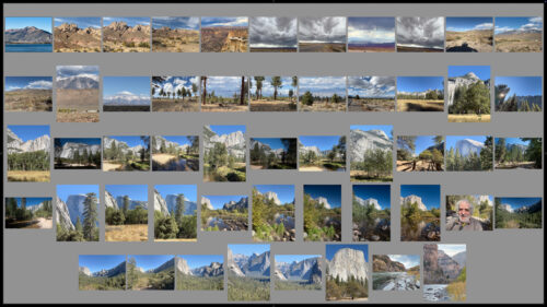 California Trip thumbnails including images from Colorado, Utah, Nevada and Yosemite National Park, California