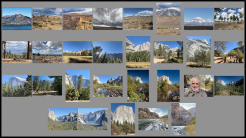 California Trip thumbnails including images from Colorado, Utah, Nevada and Yosemite National Park, California